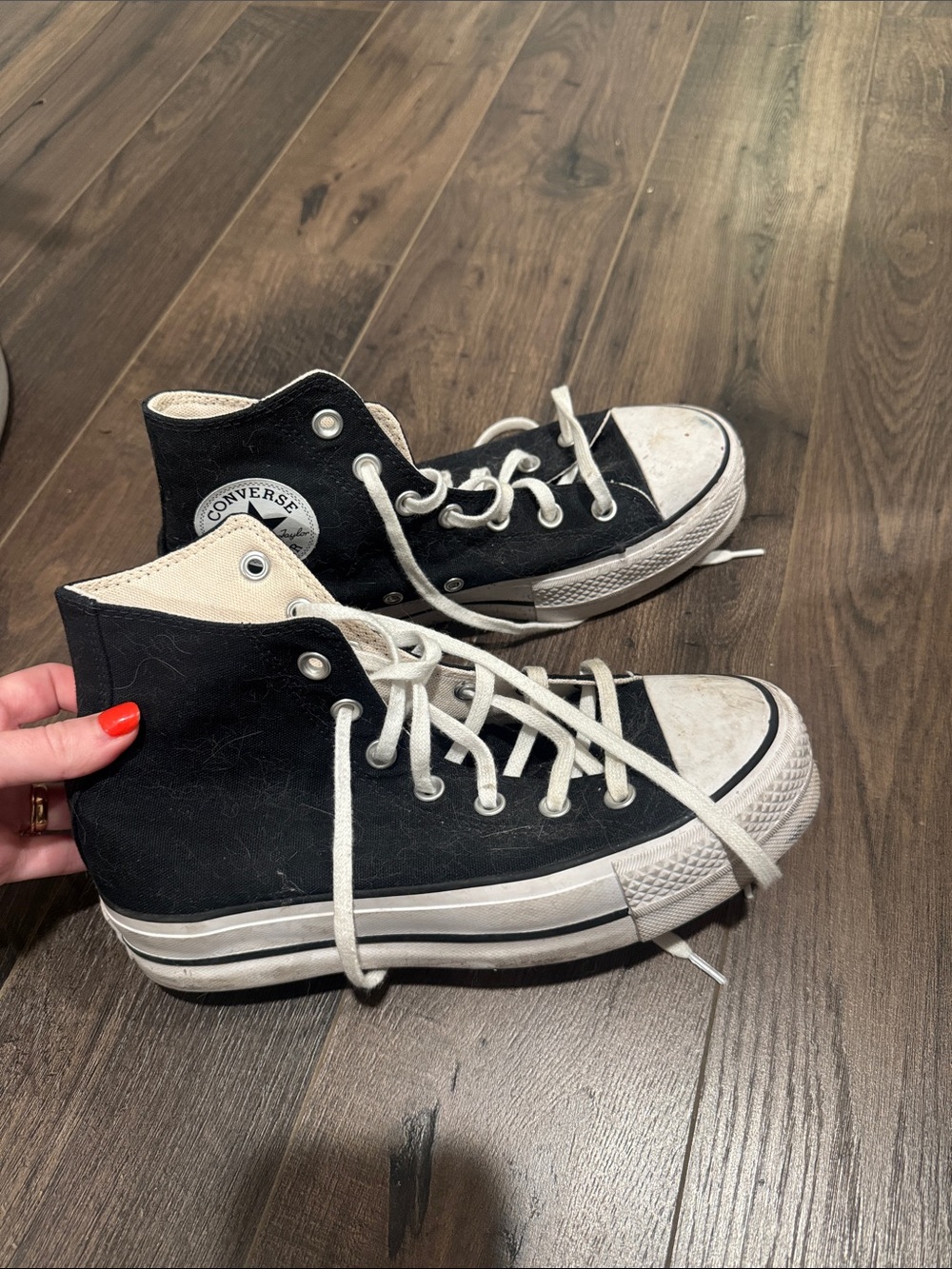 Converse Black & White platform Classic High-Top Sneakers